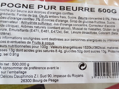 Pogne pur beurre aux écorces d'oranges confites