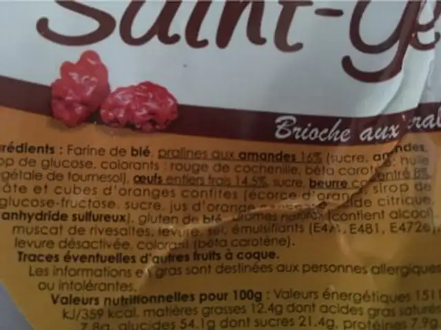 Saint genix nutrition facts table