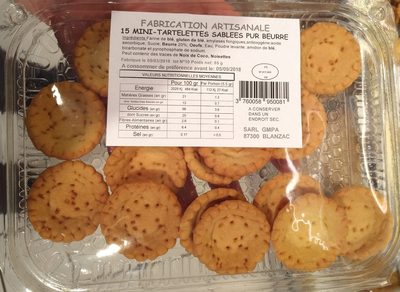 15 Mini-Tartelettes Sablées Pur Beurre front packaging