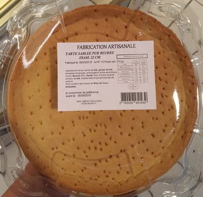 Tarte Pâte Sablée Pur Beurre Diamètre 22 cm