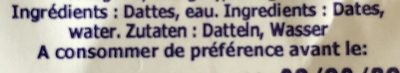 Dattes d'Algérie ingredients label