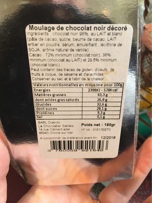 Moulage chocolat noir