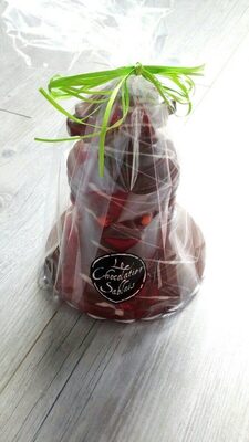 Moulage de chocolat  au lait décoré front packaging