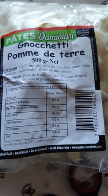 Gnocchetti pomme de terre front packaging
