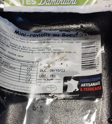 Mini raviolis au boeuf vbf