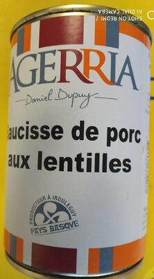 Saucisse de porc aux lentilles