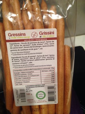 Gressins à l'huile d'olive vierge