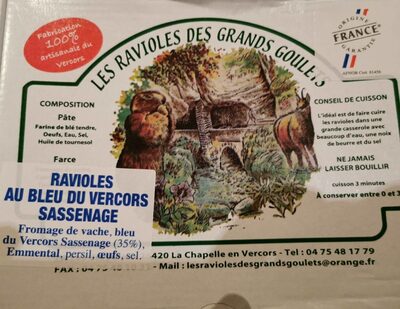 Ravioles au bleu du Vercors Sassenage front packaging