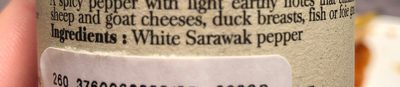 Poivre De Sarawak Malaisie ingredients label