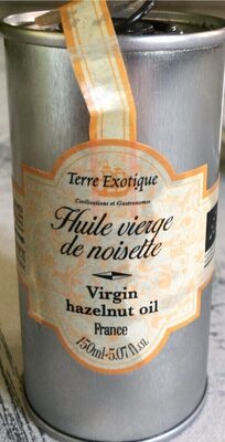 Huile vierge de noisette front packaging