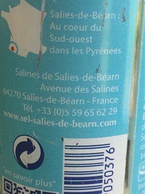 Sel de Salies-de-Béarn nutrition facts table