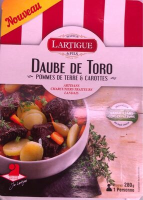 Daube de toro Pommes de terre et carottes