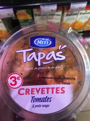 Crevettes tomates et pesto