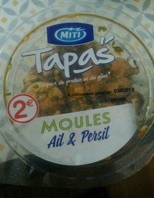 Tapas moules ail et persil