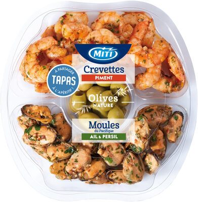 Plateau crevettes, moules & olives - 160g - Frais