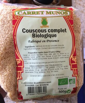 Couscous complet Biologique