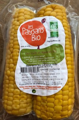 Maïs doux bio cuit sous vide