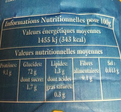 Farine de blé Type 55 ingredients label