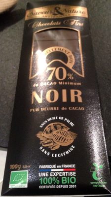CHOCOLAT NOIR 70% CACAO TABLETTE