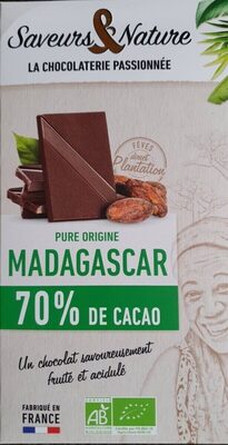 Tablette de chocolat noir 70% Origine Madagascar - 80g