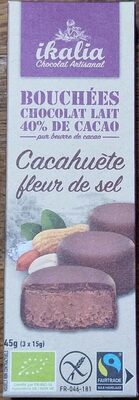 Bouchées chocolat lait 40% cacao - cacahuète fleur de sel