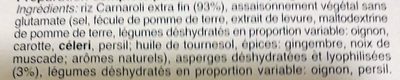 Risoto aux asperges ingredients label