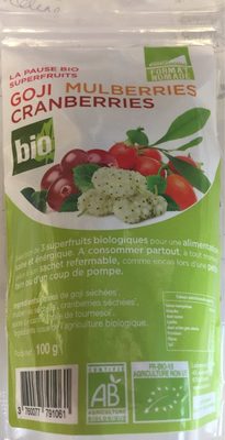 Exopharm Mélange De 3 Fruits Bio (Goji-mulberries-cranberries) - 100 g front packaging
