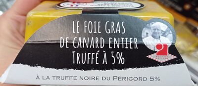 Foie gras de canard entier truffé à 5% front packaging