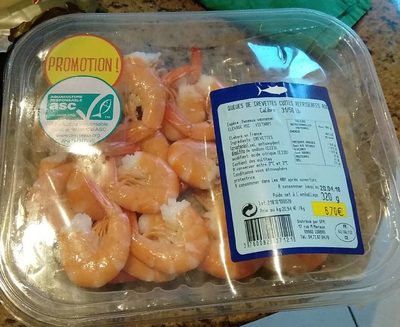Queues de crevettes cuites réfrigérées ASC