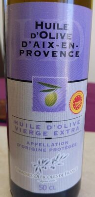 Huile d'olive d'Aix en Provence AOP front packaging