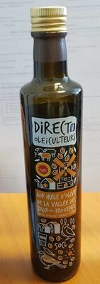 Huile d'olive vierge extra de la vallée des beaux-de-provence front packaging