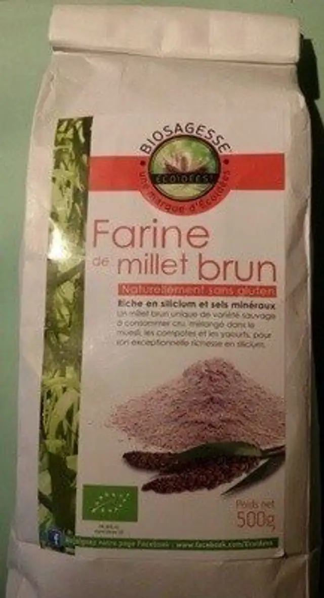 Farine de millet brun front packaging