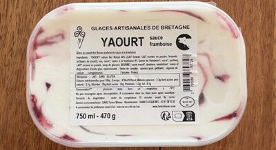 Glace yaourt sauce framboise