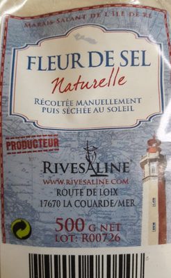 Fleur de sel naturelle ingredients label