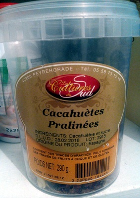 Cacahuètes Pralinées front packaging