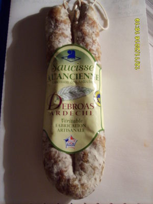 Saucisse sèche à l'ancienne front packaging