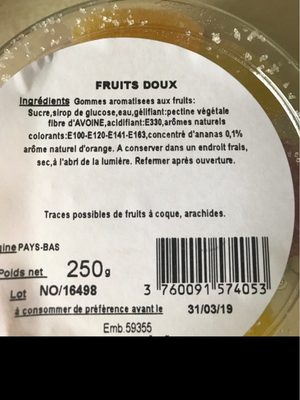 Fruits doux front packaging