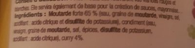 Moutarde créole ingredients label