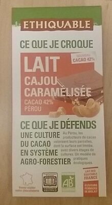 Chocolat au lait cajou caramélisée