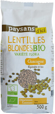 Lentilles blondes bio front packaging