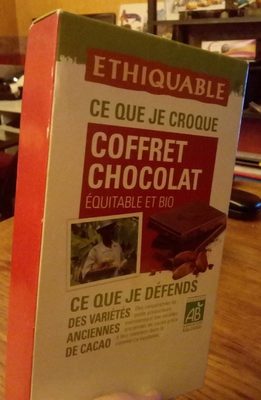 Coffret Chocolat Équitable et Bio front packaging