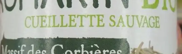 Romarin bio ingredients label
