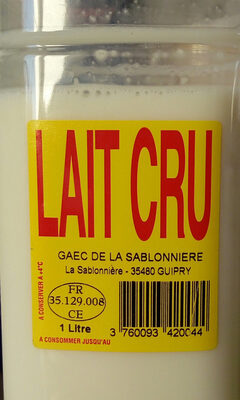 lait cru front packaging