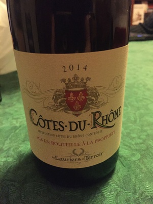 Côtes du Rhône 2014 front packaging
