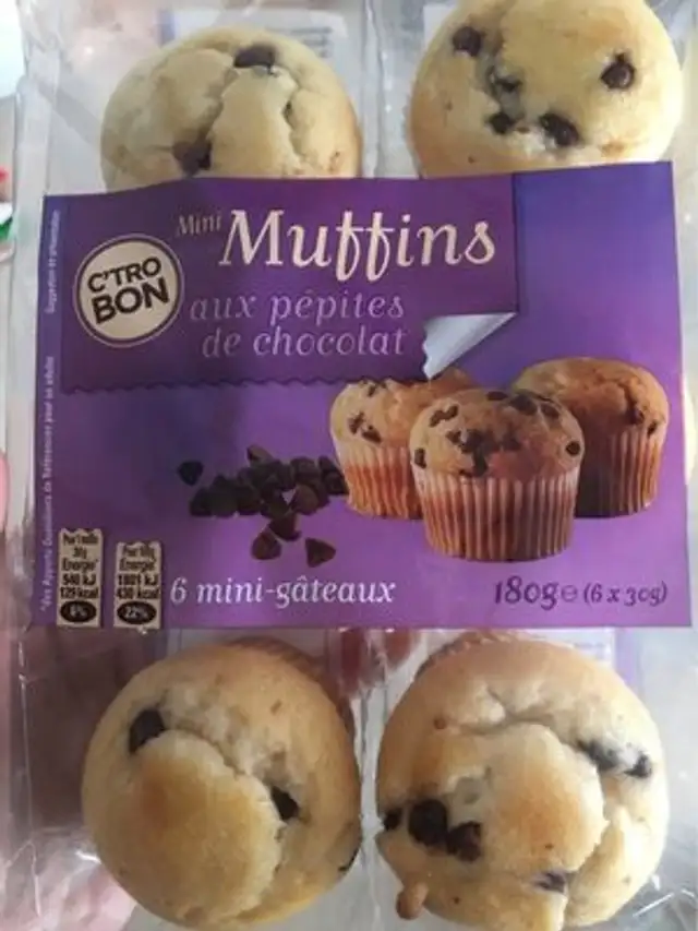 Mini muffins pépites chocolat C'TROBON front packaging
