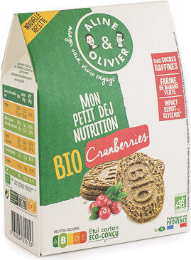 BISCUIT PETIT DEJ BIO NUTRITION CRANBERRIES