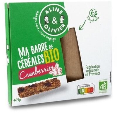 ma barre de céréales bio cranberry