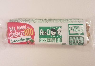 Ma barre de céréales bio canneberges
