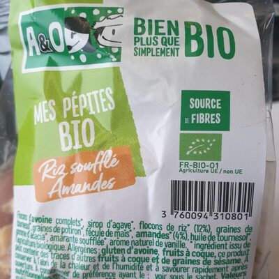 Mes pépites bio riz soufflé Amande front packaging
