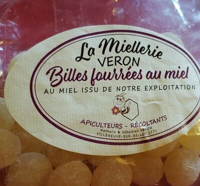 Billes fourrées au miel front packaging
